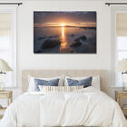 rangitoto sunrise from milford beach canvas print