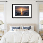 rangitoto sunrise from milford beach framed print